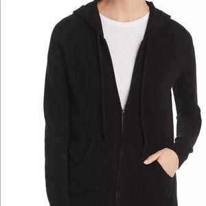 Bloomingdale’s fiftynine collection medium black cashmere zip hoodie sz medium